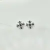 Aretes de Cruz de Zirconia para Mujer, Diseño de Nicho, Personalidad Retro, Estilo Fresco, Aretes de Moda Unisex