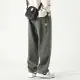 0 Pantalones de Trabajo Anchos de Calle Estilo Americano para Hombre, Nueva Colección Primavera y Otoño, Estilo Retro Casual Largos, Marca de Moda Rectos Holgados