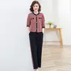 Traje Deportivo de Otoño para Madre Estilo Occidental 2024 Primavera y Otoño Nuevo Conjunto de Dos Piezas de Moda para Mujer de Mediana Edad Camisa de Manga Larga