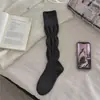 Calcetines para mujer youjiaxiu, estilo japonés, color liso, calcetines de pantorrilla de burbuja plisada, calcetines largos versátiles sin costuras, calcetines para botas