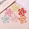 Acrílico Transparente Colorido Flor Recortada Furo Reto DIY Feito à Mão Bolsa de Contas Chaveiro de Celular Acessórios de Joias