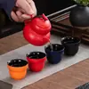 Bule, Xícara de Chá, Conjunto de Chá Cinco Bênçãos, Recipiente de Chá Cerâmico Retro em Forma de Cabaça, Impressão de Presente, Lembrancinhas, Produtos Culturais e Criativos para Negócios