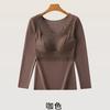 Outono e inverno novo top quente das mulheres com decote em V Lace Lace Chest Pad emagrecimento slim-fit auto-aquecimento espessado base top