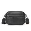 Nova Moda Business Bolsa de Ombro Trançado Feito à Mão Casual Street Pequena Bolsa Quadrada Masculina Simples Jovem Bolsa Transversal Tendência