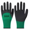 Guantes de protección laboral resistentes al desgaste de espuma de látex recubierta King transpirables King antideslizantes de goma colgante cuero trabajo guantes de protección laboral