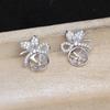 Accesorios DIY Aretes de Manzana de Perla Plata S925 Vacíos Aretes Inferiores de Lazo 9-10mm Soporte Jg6009