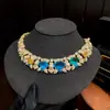 ¡Joyas Reales! Collar de flor de circón y perla, cadena para la clavícula simple y elegante, lujo ligero y sensación de alta gama, accesorio para mujer