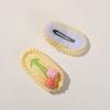 Estilo retro francés pastoral hilo de algodón ganchillo Tulipán pasador joyería DIY tocado accesorios para el cabello pinza lateral pinza para flequillo femenina