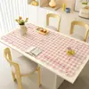 Tapete de Mesa Estilo Creme Impermeável à Prova de Óleo Sem Lavagem Resistente ao Calor Toalha de Mesa de PVC Luxo Leve Sensação de Alto Padrão Tapete de Proteção para Mesa de Centro
