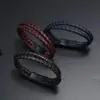 Joyería de Moda Popular Europea y Americana, Pulsera Trenzada de Cuero Retro Simple, Joyería de Moda, Pulsera Personalizada con Hebilla Magnética
