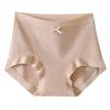 Ropa interior de algodón para mujer de color natural, 100% algodón puro, cintura media-alta, sin costuras, control de abdomen, antibacteriana 10A, 100% algodón, calzones con fuelle extendido