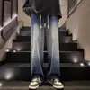 Jeans Degradados para Hombre 2024 Nuevo Primavera y Otoño Estilo Americano High Street Sueltos Rectos Casuales Pantalones Largos para Niños