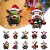 Adornos Colgantes de Cerdo de Navidad Creativos de Dibujos Animados para Coche, Decoraciones Colgantes para Árbol de Navidad, Decoraciones para el Hogar en Fiestas (Transfronterizo, Producto Nuevo)