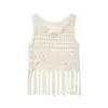 Chal de punto con flecos de lentejuelas estilo vacacional chica picante verano nuevo elegante versátil casual sin mangas top para cubrir mujeres