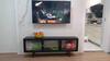 Mueble de TV de Hierro de Lujo para Entrada Nórdica Estilo Japonés Pequeño Apartamento Sala de Estar Mueble Bajo Multifuncional Gabinete de Almacenamiento de Vidrio Templado