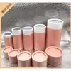 Té lata botella de aceite esencial tubo de papel lata de papel kraft lata cilíndrica embalaje exterior té negro sellado casa de té hotel ambiente