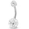 Comercio Electrónico Transfronterizo Bola de Diamante Completo Corazón de Diamante Zirconia Forma de Corazón Acrílico Varilla Suave Doble Extremo Zirconia Juego de 8 Piezas Decoración del Ombligo Anillo para el Ombligo Clavo para el Ombligo