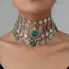 Colar de corrente para testa com borlas coloridas estilo étnico boêmio transfronteiriço, colar para cabeça estilo indiano de uso duplo