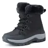 Nuevas botas de nieve cálidas de invierno, de caña alta, a la moda, talla grande, botas de mujer con forro de polar, para senderismo al aire libre, zapatos de montañismo modernos para parejas