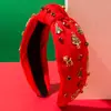 Diadema He Ming Moda Estilo Nuevo Pedrería Reno Árbol de Navidad Campanas Accesorios de Aleación Diadema de Borde Ancho Adorno de Cabeza Navideño Mujeres