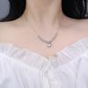 Colgante de plata de ley 925 con forma de corazón y flor de coche, cadena de clavícula para mujer, collar de amor ligero de lujo, producto nuevo de Niche 2023