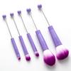 Ventas directas de fábrica venta caliente DIY con cuentas juego de brochas de maquillaje profesionales de 5 piezas con mango de metal corrector sombra de ojos brocha para cejas cabeza magnética de cambio libre juego de brochas de maquillaje con cuentas hechas a mano
