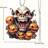 Cross-border New Halloween Flat Pumpkin Horror Figure Car Christmas Tree Decoration Pingente Mochila Keychain