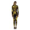 2024 Halloween Nuevo Esqueleto Rosa Dorada Ropa de Actuación Escénica Impresa en 3D Ajustada Elástica Ropa de Una Pieza para Hombre y Mujer