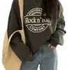 Sudadera Gruesa con Cuello Redondo y Forro Polar para Mujer, Top Holgado con Capucha, Chaqueta Pulóver de Manga Larga de Marca Moderna para Otoño e Invierno