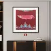 Pintura Decorativa de Buena Fortuna y Prosperidad para Sala de Estar y Pasillo, Arte de Pared Atractor de Riqueza Estilo Song Zen Homestay Sala de Té Hecho a Medida