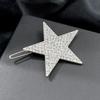 Nuevo accesorio para el cabello con hebilla de rana de estrella de cinco puntas y diamantes de imitación súper brillantes, clip lateral para cabeza de bola, tocado simple de moda al por mayor