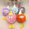 Llavero de Bola de Carbón Lindo Colgante de Peluche Conejo Rex Regalo Colgante de Pato Dibujos Animados Coche Bolsita Regalo para Estudiante