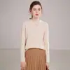 Suéter de Cachemira Pullover Sin Costuras Listo para Usar de Una Sola Línea para Mujer con Dobladillo Enrollado Suéter de Cuello Medio Alto Camisa de Punto Holgada para Vestir por Capas