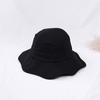 Sombrero de pescador con correa de color liso para niña, estilo coreano, con lazo, para primavera y verano, para mujer, sombrero de ala ancha que combina con todo.