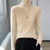 Suéter Cruzado para Mujer 2026, Nuevo Jersey de Punto Base de Manga Larga Otoño/Invierno con Cuello Semi Alto, Ajustado Estilo Coreano