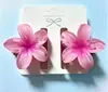 Pinza para el Cabello de Flor de Plumeria de 4 cm para Mujer, Pinza de Tiburón Floral, Pasador Estilo Vacaciones en la Playa, 2 Pinzas de Accesorios para el Cabello de Flor de Cinco Pétalos