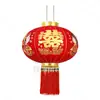 Tecido Grosso Lanterna de Casamento Menino Dourado e Menina Dourada Dupla Felicidade para Festival da Primavera Entrada de Varanda Haste Longa Veludo Decorações Festivas Estilo Chinês
