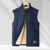 Chaleco de lana de cordero, chaleco de algodón para hombre, chaleco de cuello alto, chaleco para hombre, chaleco de forro polar otoño e invierno para hombre