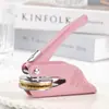 Nueva herramienta de gofrado manual con color impreso, sello de gofrado de libro portátil, máquina de gofrado de sobres, sello de gofrado rosa y verde