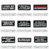 Parche de insignia transfronterizo nuevo, parche bordado, pegatinas de tela, bordado en blanco y negro, pegatinas de tela en inglés, letras en inglés rectangulares