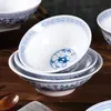 Louças Comerciais de Melamina Tigelas para Macarrão, Tigelas Grandes, Tigelas para Macarrão com Decalque de Melamina Verde, Atacado e Dropshipping