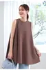 Verão Novo Estilo Gola Redonda Sem Manga Camiseta Calça de Perna Larga Solta Moda Feminina Cor Sólida Emagrecedor Versátil Casual Conjunto de Duas Peças