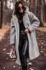 Suministro Transfronterizo de Amazon en Stock Moda Otoño e Invierno 2024 Abrigo de Lana para Mujer de Manga Larga de Color Sólido