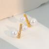 Moda Simples Imitação Brincos de Pérolas Naturais Mulheres de Alta Qualidade Luz de Luxo Design Exclusivo Nicho Elegante Brincos de Pérolas Brincos