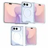 Aplicable a iPhone Duo Funda de Teléfono Magnética Plegable de Acrílico Bicolor Cobertura Completa Resistente a Caídas Cubierta Protectora Duradera