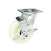 Rueda de soporte PP al por mayor de 4568 pulgadas rueda blanca disco de doble onda rueda universal freno lateral doble freno doble rueda giratoria de alta resistencia
