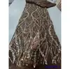 Vestido Francés Bordado de Lentejuelas Burbuja Vestido de Novia Tela de Encaje Lentejuelas de Novia Tela de Encaje