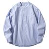 Camisa de Cuello Henley Estilo Americano para Hombre Manga Larga Primavera y Otoño Nueva Algodón Top cleanfit Casual Camisa de Cuello Blanco