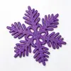 Decorações de Natal 10CM peças de floco de neve, peças de floco de neve de plástico com glitter, ornamento pendurado de floco de neve oco para decoração de árvore de Natal