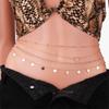 Moda Europeia e Americana Sexy Franja Lantejoulas Corrente de Metal Corrente de Cintura Feminina Street Style Tendência Praia Strass Corrente para Corpo de Coração